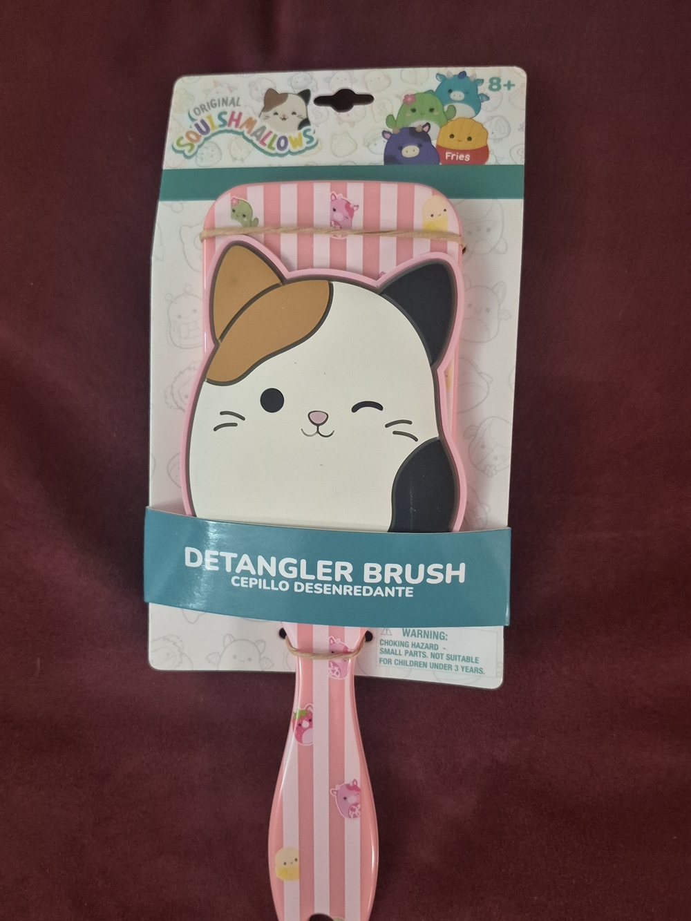 Squishmallows Cat Detangler Brush - Pink, White, Black, Tan